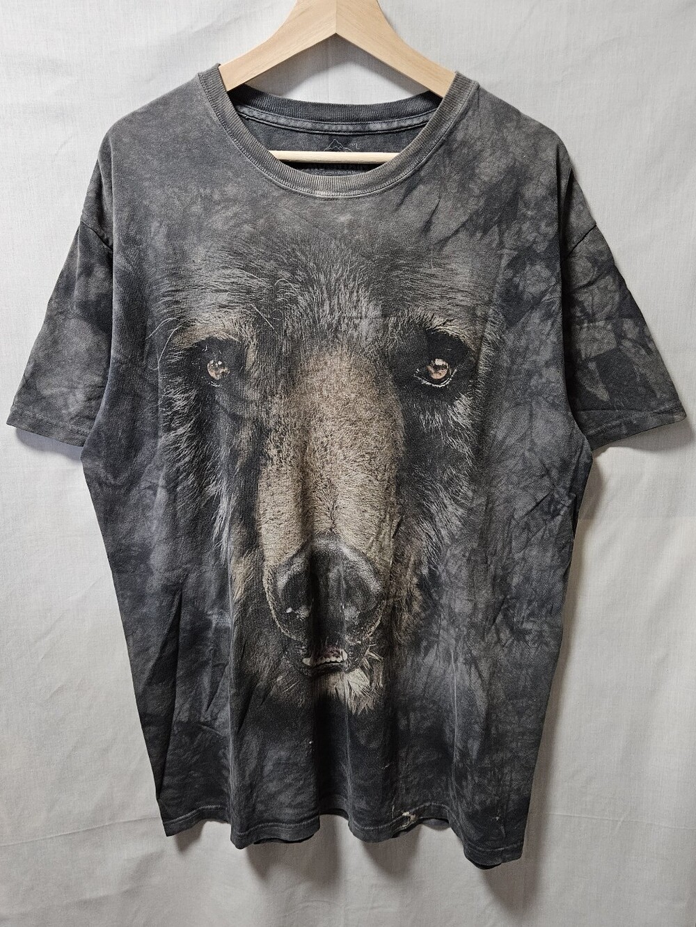 The Mountain 00's Graphic Bear Face Short Sleeve Tee - Black/Grey